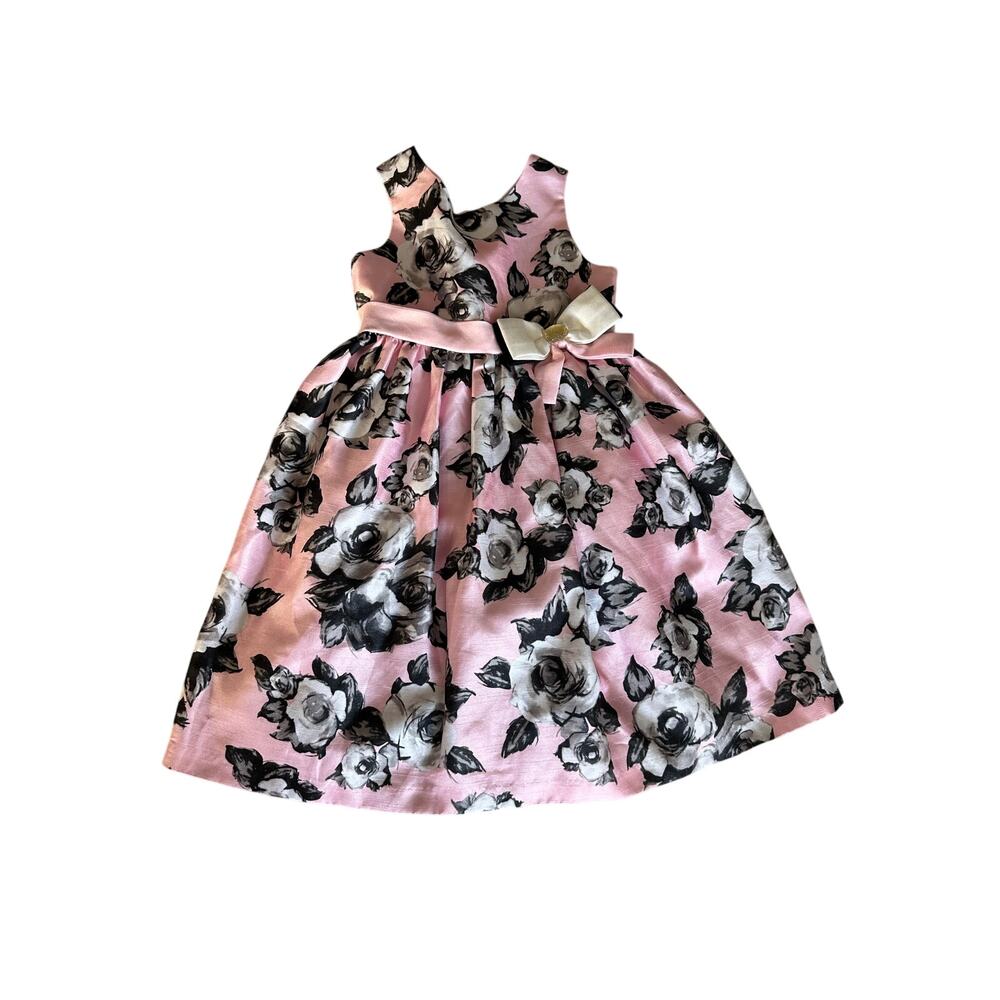 Jayne Copeland Girls' Floral Print Shantung Dress